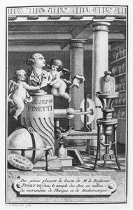 Joseph Pinetti (1750-1800), illustratie uit Amusements physiques door L.S. Thiery, 1784