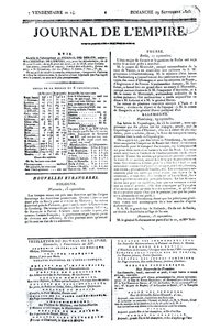 Journal de lEmpire, 29 september 1805 door French School