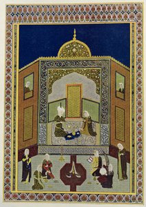 Kadi Pere-au-pet onder de koepel, illustratie voor De Arabische Nachten, 1895 door French School