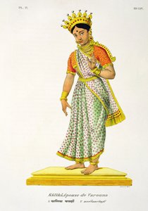 Kalika vrouw van Varuna, gegraveerd door C. de Motte door French School