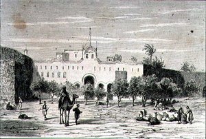 Khartoum, Soedan, in de jaren 1860, gegraveerd door Alfred Louis Sargent door French School