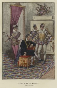 Koning Hendrik III van Frankrijk en zijn favorieten, les Mignons, 16e eeuw