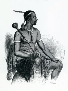 Koning Moshoeshoe I (c.1786-1870) 1833 (gravure) door French School
