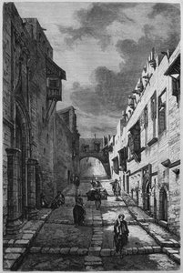 Riddersstraat in Rhodos, uit La Syrie daujourdhui. Voyages dans la Phenicie le Liban et la Judee. 1875-1880 van Louis Charles Emile Lortet, 1884