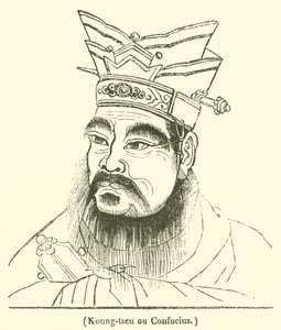 Koung-tseu of Confucius (gravure) door French School
