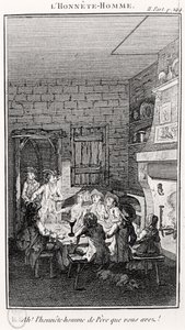 De eerlijke man (gravure) door French School