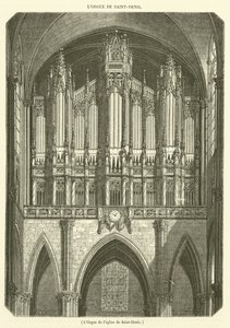 Het orgel van de kerk van Saint-Denis door French School