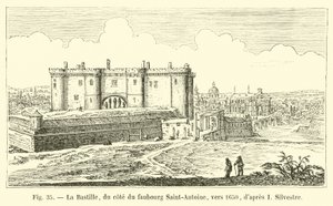 De Bastille, aan de kant van de voorstad Saint-Antoine, rond 1650, naar I Silvestre door French School