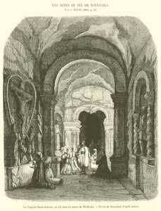 De Sint-Antoniuskapel, van zout, in de mijnen van Wieliczka door French School