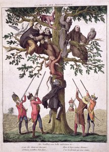 De Jacht op de Aristocraten, Anti-Royalistische karikatuur, c.1792