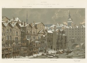 La Cité, tussen de Pont Notre-Dame en de Pont au Change, 1650 door French School