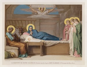 De Geboorte van Onze Heer, Muurschildering naar Hipp Flandrin, St Germain des Pres, in Parijs