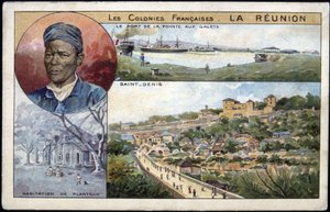 La Réunion, uitzicht op St Denis - ansichtkaart chromo., begin 20e eeuw