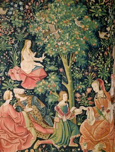 La Vie Seigneuriale: Scene Galante, c.1500 door French School