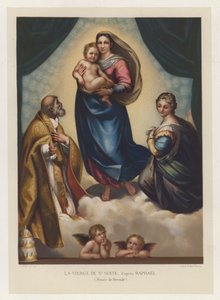 De Maagd van Sint Sixtus, naar Raphael, Museum van Dresden door French School