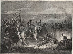 De slag bij Lonato - NAPOLEON BIJ LONATO - Ook wel de tweede slag bij CASTIGLIONE genoemd: in zijn Italiaanse veldtocht verslaat Napoleon de Oostenrijkers onder Wurmser, waardoor ze zich terugtrekken naar Mantova. 3 augustus 1796 - Nieuwe Nationale Encyclo