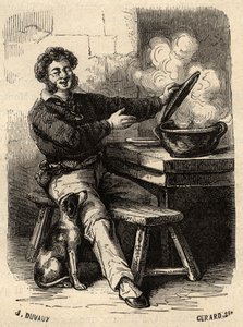 De bouillabaisse van de zeeman uit Marseille in de 19e eeuw - gravure in 