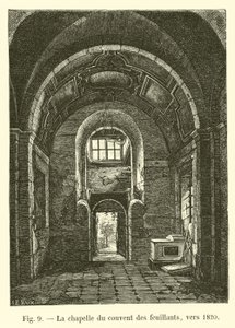 De kapel van het klooster van de Feuillants, rond 1820