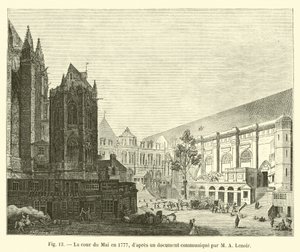 De Mai binnenplaats in 1777, volgens een document gedeeld door M. A. Lenoir door French School
