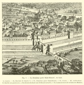 De tweede poort Saint-Honoré, in 1450 door French School