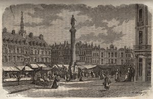 De Grote Markt in Lille - gravure in 
