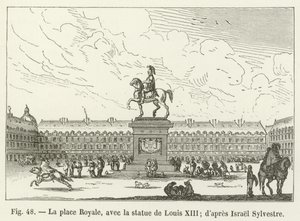 De Place Royale, met het standbeeld van Lodewijk XIII; naar Israël Sylvestre