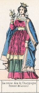 Koningin Alix van Champagne, vrouw van Lodewijk VII door French School