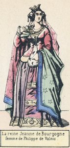 Koningin Jeanne van Bourgondië, vrouw van Filips van Valois