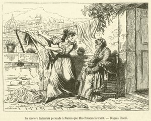 De heks Calpurnia overtuigt Nuccia dat Meo Patacca haar verraadt door French School
