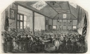 De taverne van de roeiers in Bercy in de 19e eeuw - Gravure in 