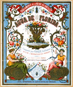 Etiket voor Aqua de Florida parfum van de parfumerie La Reine des Abeilles, Parijs, tweede helft 19e eeuw door French School