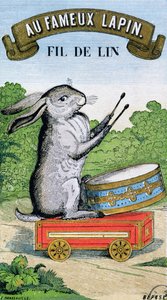 Etiket voor Au Fameux Lapin merk linnen draad