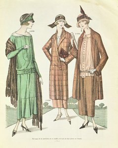 Damesmode, illustratie uit La Veritable Mode Francaise de Paris, 1924 door French School