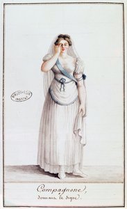 Vrouwelijke vrijmetselaar die een teken geeft, 1805 door French School