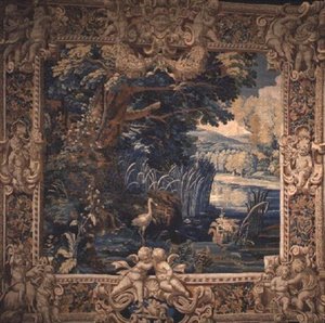 Landschap, Parijs, begin 17e eeuw (wol en zijde wandtapijt)