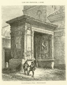 De boog van de wisselaars in Rome door French School