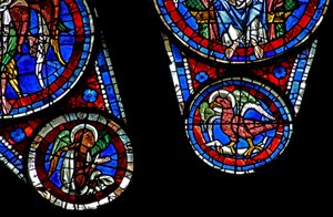 Laatste Oordeel: de adelaar van St. Johannes en een engel