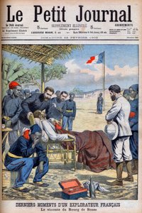 Laatste momenten van een Franse ontdekkingsreiziger Viscount Pierre Marie Robert Du Bourg de Bozas in tropisch Afrika door French School