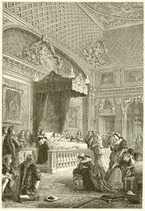 Laatste momenten van koning Lodewijk XIV door French School