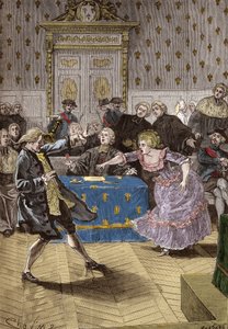 Rechtszaak van de Zaak van de Ketting van koningin Marie-Antoinette - Voor het Parlement van Parijs, Cagliostro duwt de valse gravin van Lamotte-Valois te ver, een intrigant die de kardinaal van Rohan misleidde. 31 mei