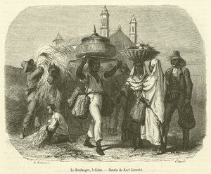 De bakker, in Cuba (gravure) door French School