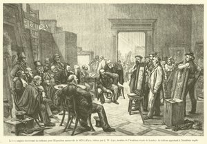 De Engelse jury kiest de schilderijen voor de Wereldtentoonstelling van 1878 in Parijs door French School