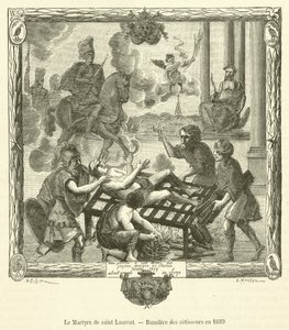 Het martelaarschap van Sint Laurentius, Banier van de rotisseurs in 1699 door French School
