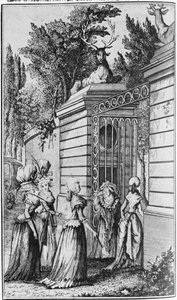 Le Parc aux Cerfs, de Poort naar het Koninklijke Haven van Louis XV (1710-74), beheerd door Madame de Pompadour (1721-64) door French School