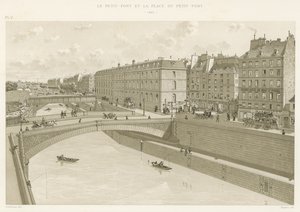 De Kleine Brug en het Plein van de Kleine Brug, 1880 door French School