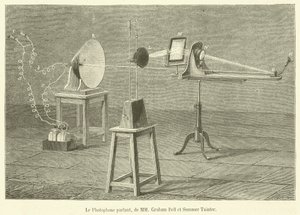 De sprekende Fototelefoon, door de heren Graham Bell en Summer Tainter