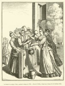 Le Secours du potage, een Parijs, tijdens de hongersnood van 1709 door French School