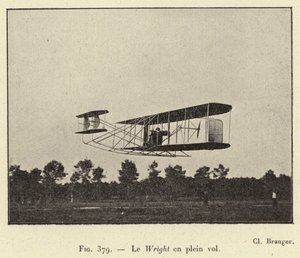 Le Wright en plein vol door French School