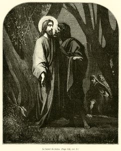 De kus van Judas (gravure) door French School