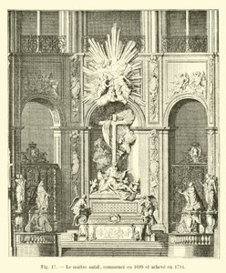 Het hoofdaltaar, begonnen in 1699 en voltooid in 1714 door French School